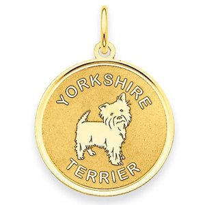 Yorkshire Terrier Disc Charm or Pendant