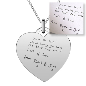 Personalized Handwriting Heart Pendant