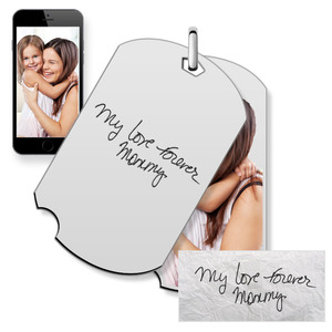 Personalized Handwriting Swivel Dog Tag Pendant