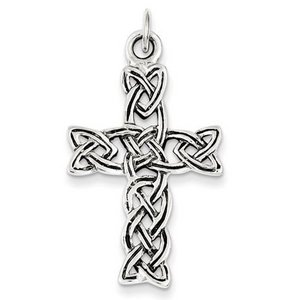 Sterling Silver Antiqued Celtic Cross Pendant