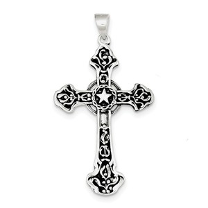 Sterling Silver Antiqued Cross Pendant