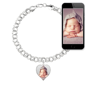 Photo Charm Bracelet w  1 Petite Heart Picture Charm