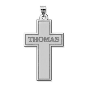 Personalized Cross with  Block Name  Etched