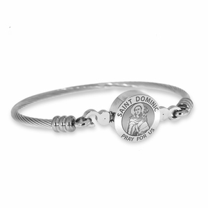 Stainless Steel Saint Dominic Bangle Bracelet