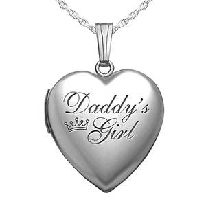 Sterling Silver Daddy s Girl Heart Photo Locket