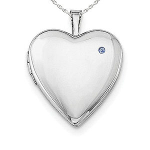 Sterling Silver Birthstone Heart Photo Locket