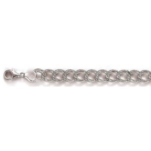 Sterling Silver Charm Bracelet 9 5  MM Thick