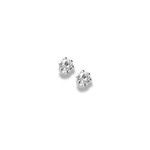 14K  White Gold Child s Genuine White Topaz Birthstone Stud Earrings