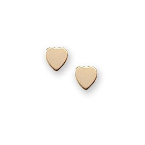 14K Yellow Gold Children s  Plain Heart  Earrings