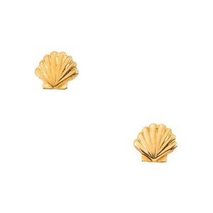 14K Yellow Gold Children s Shell Earring