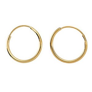 14K Yellow Gold Children s Endless Hoop Earring