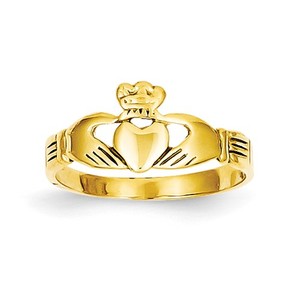 14k Yellow Gold Children s Claddagh Heart Ring