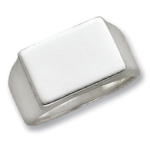 Sterling Silver Men s Rectangle Signet Ring