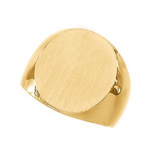 14K Gold Men s Round Signet Ring