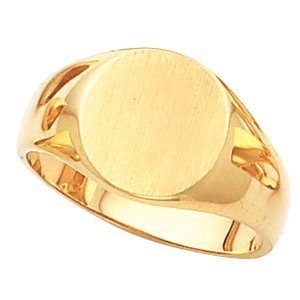 14K Gold Men s Round Signet Ring