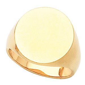 14K Gold Men s Round Signet Ring