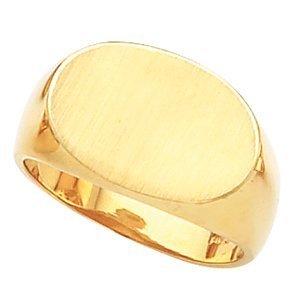 14K Gold Men s Sideways Oval Signet Ring