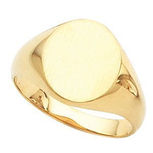 14K Gold Men s Round Signet Ring