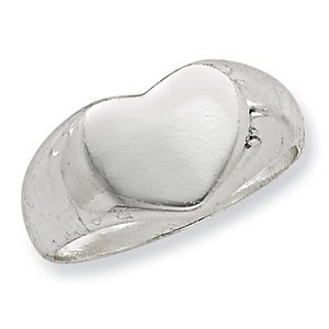 Sterling Silver Women s Heart Signet Ring