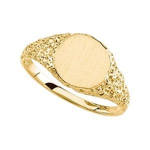 14K Gold Women s Round Signet Ring