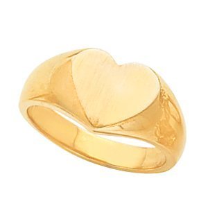 14K Gold Women s Heart Signet Ring