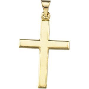 14K Yellow or White Gold Cross Pendant