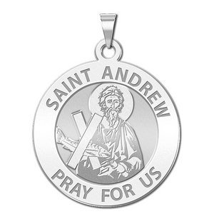 Saint Andrew Round Religious Medal  EXCLUSIVE 