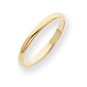 14k Yellow Gold 2mm Half Round Wedding Band