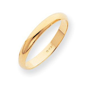 14k Yellow Gold 3mm Half Round Wedding Band