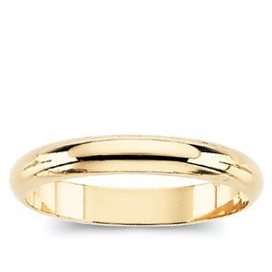 10k Yellow Gold 3mm Half Round Wedding Band