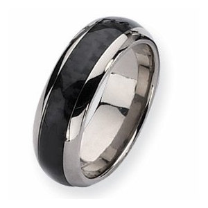 Titanium Carbon Fiber 8mm Polished Band