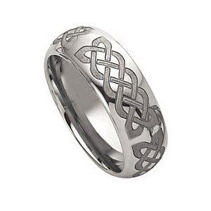 Tungsten 8mm Laser Design Wedding Band