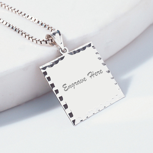 Square Pendant with Diamond Cut Edge