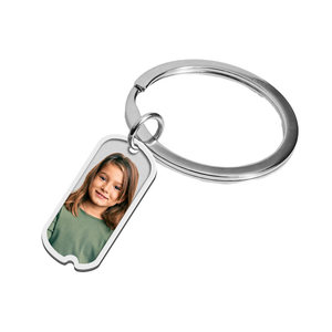 Photo Engraved Dog Tag Key Chain