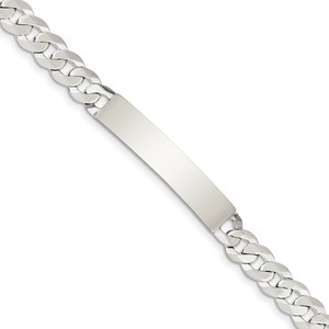 Custom Engraved Sterling Silver Men s Curb Link ID Bracelet