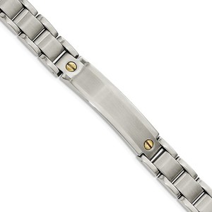 Custom Engraved Stainless Men s Two Tone ID Bracelet