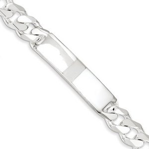 Custom Engraved Sterling Silver Men s Curb Link ID Bracelet