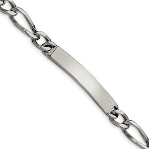 Custom Engraved Stainless Steel Men s Figaro Link ID Bracelet