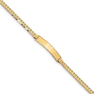 Custom Engraved 14k Gold Women s Curb Link ID Bracelet