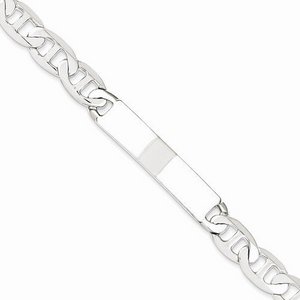 Custom Engraved Sterling Silver Women s Anchor Link ID Bracelet