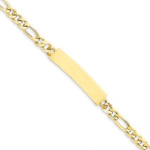 Custom Engraved 14k Gold Children s Figaro Link ID Bracelet