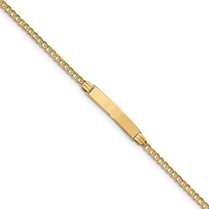 Custom Engraved 14k Gold Children s Curb Link ID Bracelet