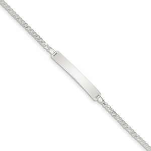 Custom Engraved Sterling Silver Children s Curb Link ID Bracelet