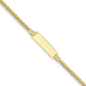 Custom Engraved 14k Gold Children s Curb Link ID Bracelet