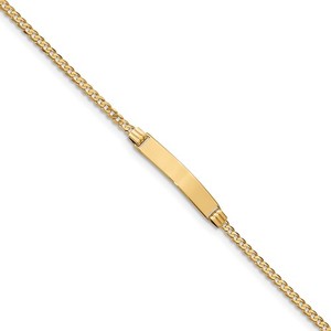 Custom Engraved 14k Gold Children s Curb Link ID Bracelet