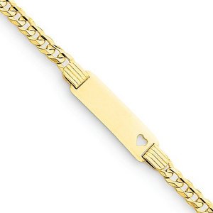 Custom Engraved 14k Gold Children s Curb Link ID Bracelet